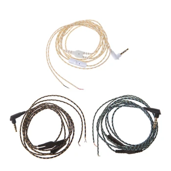 H7EC 3,5 мм изогнутый провод для обслуживания наушников DIY Сменный шнур для наушников с микрофоном Изображение