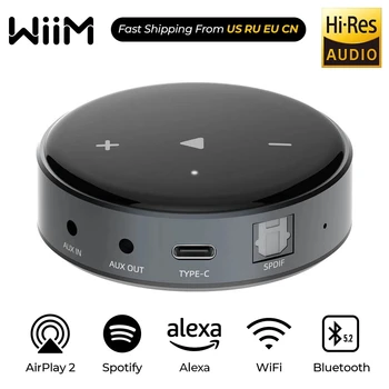 Wiim Mini WIFI2.4/5g и Bluetooth 5,0 HiFi Предусилитель DLNA Для Airplay2 Аудио Музыкальный Адаптер Многокомнатные Потоки Интеллектуальный Голос Изображение