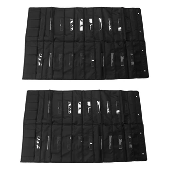 2X, 20 карманных Дверных Подвесных органайзера для файлов с именной биркой, черные настенные карманные карты для хранения с 4 вешалками, отлично Изображение