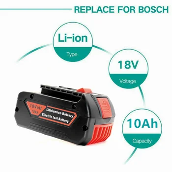 Аккумуляторная литиевая батарея емкостью 18 В 6,0 Ач для ручной электродрели Bosch, угловой шлифовальной машины, портативного резервного аккумулятора BAT609 + зарядное устройство Изображение
