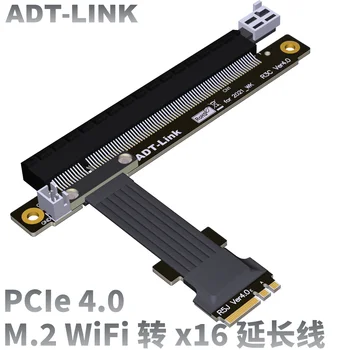 ADT Новый M.2 WiFi A.E Ключ Конвертер в PCI-E 4,0x16 Pcie 16x M.2 WiFi Aekey Материнская плата ПК Карта расширения Gen4 Гибкий Плоский кабель Изображение