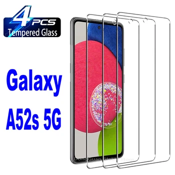 2/4 шт. Высококачественное алюминиевое закаленное стекло для Samsung Galaxy A52s 5G Защитная стеклянная пленка Изображение