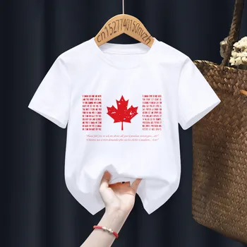 Канада, забавные футболки для мальчиков и девочек, подарок в стиле Аниме для маленьких детей, одежда в стиле Харадзюку, прямая поставка Изображение