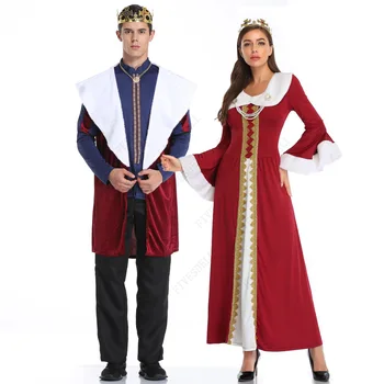 2023 Новый Костюм короля и Королевы Средневековья для ролевых игр, Сценический костюм для влюбленных Изображение