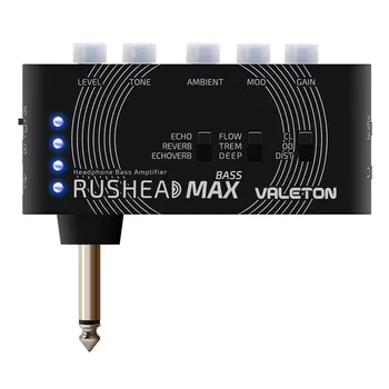 Valeton Rushhead Max Bass Портативный Карманный Басовый усилитель для наушников, который можно носить с собой в спальне, Подключаемый модуль с несколькими эффектами, заряжаемый через USB, Длительный срок службы Изображение