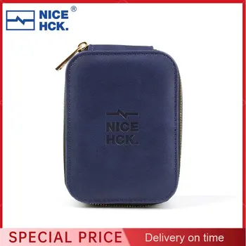 NICEHCK PU Чехол для хранения наушников на молнии Большой емкости, сумка для кабеля цифровой передачи данных, защитная коробка для наушников с подкладкой из флока Изображение