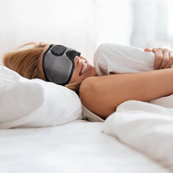 Беспроводные наушники для сна, маска для глаз, музыкальная маска Bluetooth для боковых спальных мест, Регулируемые тени для век, блокирующие свет, классные подарки Изображение