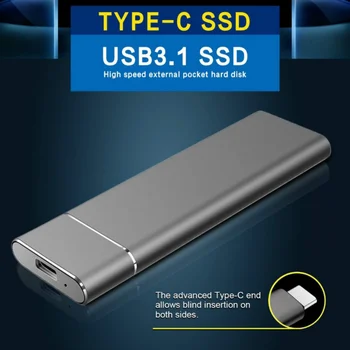 Новый Портативный Внешний USB 3.1 Type-C M.2 SSD Внешний жесткий диск 1 ТБ 2 ТБ 4 ТБ 8 ТБ 16 ТБ Флэш-накопитель 128 ТБ Жесткий диск для ноутбука Изображение