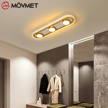 Потолочный светильник Nordic LED Современная лампа для гостиной, Прямоугольные светильники для спальни, Настенное освещение для кабинета Изображение
