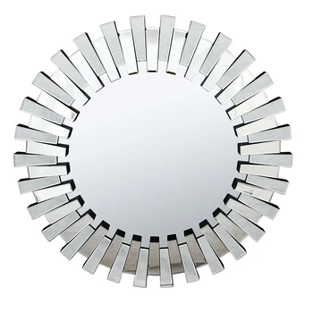 Настенное зеркальное настенное украшение, серебряное нерегулярное стекло для подвесного настенного зеркала Изображение