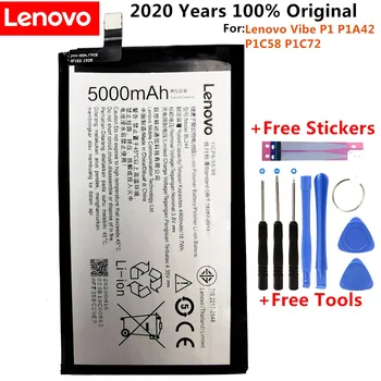 100% Оригинальный Новый высококачественный Настоящий 5000 мАч BL244 аккумулятор Batterie для Lenovo Vibe P1 P1A42 P1C58 P1C72 Изображение