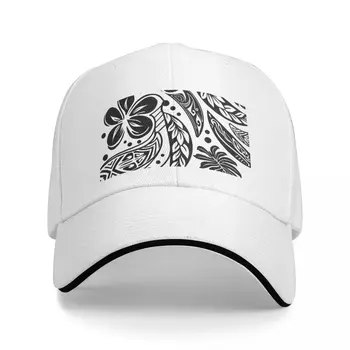 Бейсбольная кепка с ремешком для инструментов для мужчин и женщин, черно-белый значок с капюшоном в полинезийском племени, альпинистская кепка для гольфа, мужская кепка Изображение
