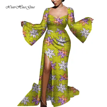 Новая Африканская Женская Одежда Дашики, Длинное Платье Макси в Африканском Стиле, Платье с Принтом, Халат для Свадебной вечеринки, Африканский Женский Халат, Большие Размеры, WY8945 Изображение