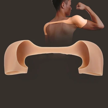 Мужские силиконовые мышечные наплечники, Съемный усилитель плечевого пояса, аксессуары для мужчин, подходящие для узких плеч Изображение