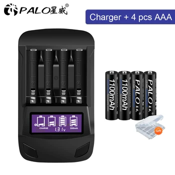 AAA аккумуляторная батарея AAA NiMH 1,2 В 3A Предварительно заряженная Bateria с низким саморазрядом aaa Батареи + умное зарядное устройство для AA AAA Изображение