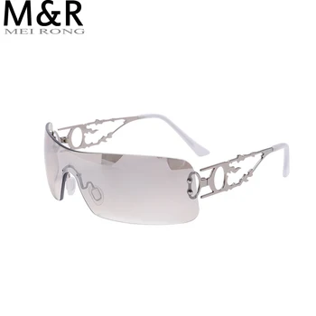 Новые солнцезащитные очки в стиле панк, женские роскошные Брендовые дизайнерские Солнцезащитные Очки UV400, Очки Унисекс, Модные очки Y2k Изображение