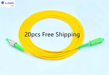 20шт волоконно-оптические патч-корды SC/APC-FC/APC SX Симплексный однорежимный 3,0 мм оболочка желтый кабель оптоволоконная перемычка Бесплатная доставка Изображение
