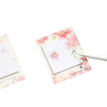 30 упаковок /лот Lovey Cherry Blossoms Самоклеящийся Блокнот для заметок N Times Блокнот для заметок Канцелярские школьные принадлежности Наклейки для планировщика Изображение