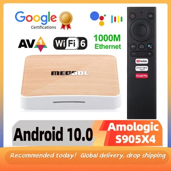 Mecool KM6 Deluxe Smart TV BOX Android 10 Amlogic S905X4 Google Сертифицированный TVBOX 4 ГБ 64 Гб Wifi6 AV1 BT5.0 4K Телеприставка 2 ГБ 16 ГБ Изображение