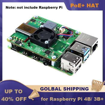 Официальный Raspberry Pi PoE + ШЛЯПА для Raspberry Pi 4 3B + 802.3af/at С Управляемым Бесщеточным Охлаждающим вентилятором 2.2CFM Расход воздуха 5V 4A Изображение