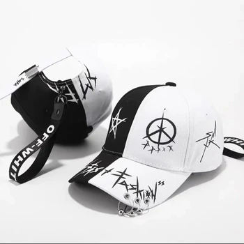 Дизайнерская брендовая черно-белая бейсбольная кепка, подходящая по цвету к индивидуальности, Летняя кепка с утиным носком, мужская и женская кепка в стиле хип-хоп Kenka Изображение