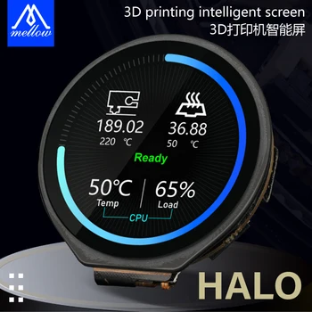 Мягкий 1,28-дюймовый сенсорный экран FLY-HALO WiFi IPS Smart Circular для 3D-принтеров с емкостным касанием и совместимостью с Klipper Изображение