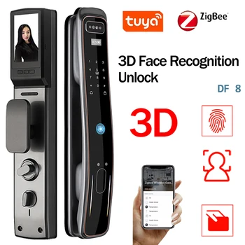 Tuya Zigbee 3D Камера для лица Умный Дверной Замок Цифровой пароль Безопасности отпечатков Пальцев WiFi Электронный ключ Smart Unlock DongFang 8. Изображение