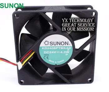 Для SUNON Новый аутентичный 8025 24 В 4,3 Вт 80 мм двойной шаровой инверторный вентилятор охлаждения KD2408PTBX-6A 80*80*25 мм Изображение