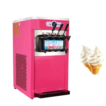 Высококачественная настольная трехцветная машина для замораживания мороженого Коммерческая машина для производства мягкого мороженого Изображение