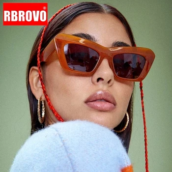 RBROVO 2023 Солнцезащитные очки Cateye Женские Высококачественные Очки для женщин/Мужчин Негабаритные Очки Женские Роскошные Дизайнерские Gafas De Sol Изображение