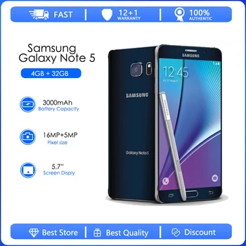 Samsung Galaxy Note5 (США) N920V Восстановленный-Оригинальный N920R Nano-SIM 5,7 