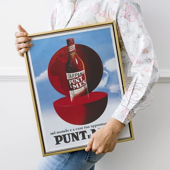 Настенное Искусство Punt e Mes Liqueor, Плакат с ретро-рекламными Принтами, Искусство Карпано, Винтажное Искусство, Наклейки На стены бара, Паба и клуба Изображение