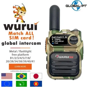 Глобальный доступный Wurui G388 global-ptt POC 4G walkie talkie Двухстороннее радио Мобильный Портативный профессиональный коммуникатор дальнего действия Изображение