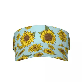 Спортивные солнцезащитные козырьки Sunflowers с сенсорными застежками Для занятий спортом на открытом воздухе Регулируемые Солнцезащитные кепки для мужчин и женщин Изображение