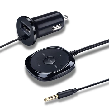 Автомобильный комплект Bluetooth, беспроводной аудиоприемник для громкой связи, поддержка потоковой передачи музыки, USB, автомобильное зарядное устройство, автоэлектроника Изображение