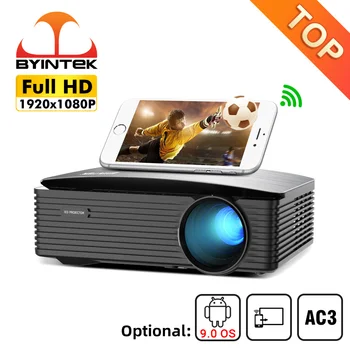 BYINTEK K25 1080p Full HD 4K 1920x1080 LCD Smart Android 9,0 Wifi светодиодный Видео Проектор для домашнего кинотеатра 1080P для смартфона Изображение