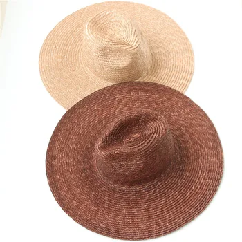 202308-HH5181A Шикарная прямая поставка, соломенная однотонная классическая фетровая шляпа ручной работы, мужская женская панама, джазовая шляпа Изображение