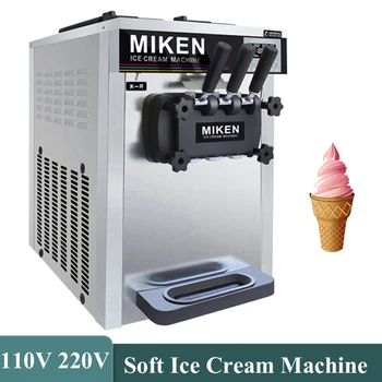 Машина для приготовления мягкого мороженого Объемом 20-28 л/ч, Мороженицы из нержавеющей стали с ЖК-панелью, автоматы по продаже мороженого Изображение