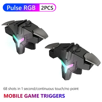 RGB Механический импульсный игровой триггер для мобильного телефона для игрового контроллера PUBG Aim Shooting Клавиша из сплава L1 R1, геймпад, Джойстик Изображение