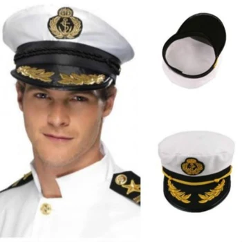 Военные шляпы для взрослых на яхте, Костюм Шкипера корабля, Костюм Капитана, Регулируемая Кепка, Адмирал Морской пехоты Для мужчин И Женщин Изображение