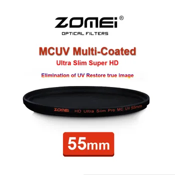 55 мм ZOMEI PRO Ultra Slim HD MCUV 18-Слойный Оптический Стеклянный УФ-фильтр MC с Многослойным Покрытием для Объектива камеры Canon NIkon Hoya Sony 55 мм Изображение