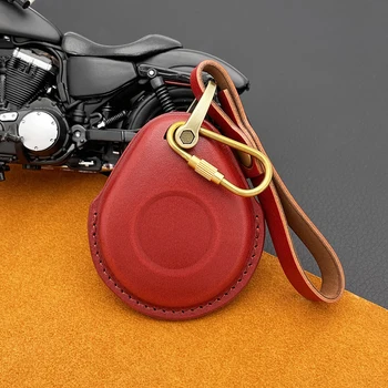 Смарт-ключ Из натуральной Кожи Чехол-брелок Для Harley Davidson X48 1200 Street Glide Брелки 883 с Бесплатным D-образным стопорным кольцом Изображение