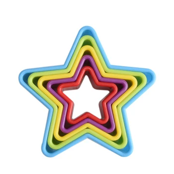 5 шт./компл. формы для выпечки печенья в виде пятиконечной звезды, инструмент для высечки, форма для ананасового торта, помадка D786 Изображение