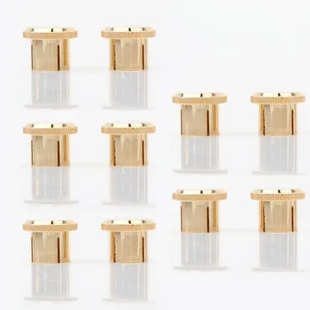 Бесплатная доставка 12шт Шумоизоляция 24K Позолоченные медные заглушки RCA Высшего качества под вставкой Изображение