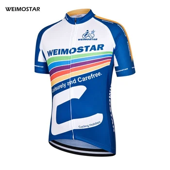 Высококачественная летняя команда, мужская Велосипедная майка WEIMOSTAR, Велосипедные рубашки, Спортивные рубашки, Топ S-4XL Изображение