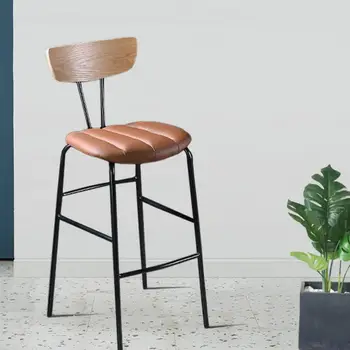 Современный минималистский стульчик для кормления, высокий табурет, спинка барного стула, легкий роскошный барный стул, бытовой высокий табурет, скандинавский барный стул Изображение