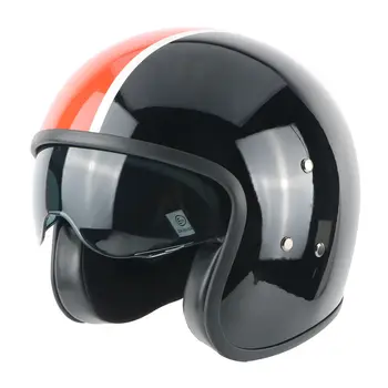 Ретро мотоциклетные шлемы с открытым 3/4 лицом Мотоциклетный шлем 9 цветов Мотоциклетные шлемы Chopper Ретро Vespa Изображение