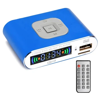 Аудиоприемник Bluetooth 5.0, цифровой музыкальный плеер MP3, FM-радио, воспроизведение на SD-карте/USB, аудиовыход 3,5 мм (синий) Изображение