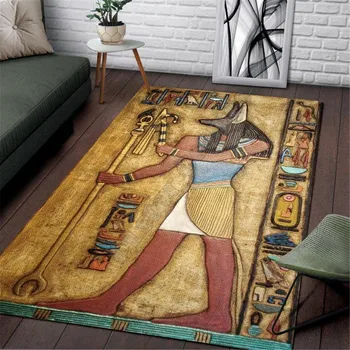 Коврик для Древнего Египта с 3D принтом, нескользящий коврик для столовой, гостиной, Мягкий ковер для спальни 11 Изображение