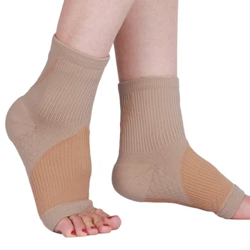 Эластичные компрессионные носки для поддержки голеностопного сустава для женщин, мужские спортивные носки для защиты голеностопного сустава, носки для ежедневного восстановления после травм, обезболивающие носки Изображение